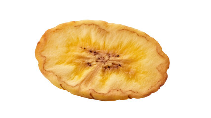 Dried banana chip isolated PNG, crispy fruit snack on transparent background, healthy vegan food for snacking and dessert © Sofix