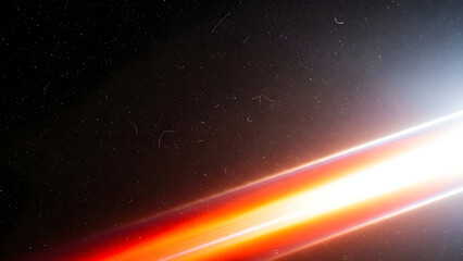 Cinematic Lens Flare Abstract, Vintage Film Light Leak, Celestial Light Burst Texture, Grainy Space Light Effect, Diagonal Light Flare Background