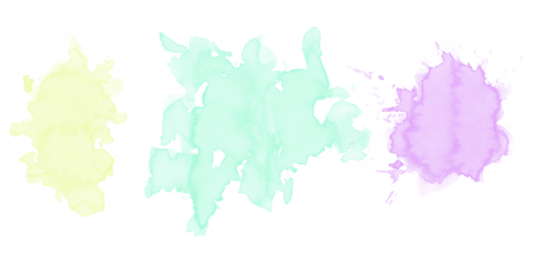 Vibrant abstract watercolor ink splashes green teal purple Fluid art blotches expressive artistic textures on black