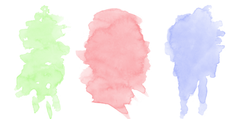 Vibrant RGB watercolor paint splashes on dark background abstract artistic fluid ink blotch textures Creative modern