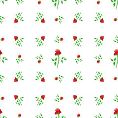 Seamless Repeating Red Rose Floral Pattern