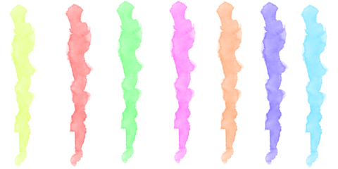 Colorful abstract row of dynamic organic shapes vibrant spectrum art on a sleek black background modern digital