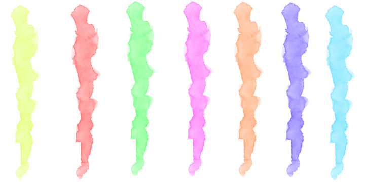 Colorful abstract row of dynamic organic shapes vibrant spectrum art on a sleek black background modern digital - Powered by Adobe