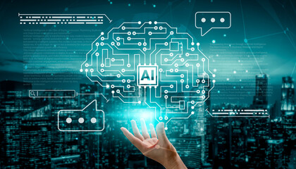 AI brain circuit symbolizing machine learning, automation, data processing, and advanced analytics driving modern business innovation Parse
