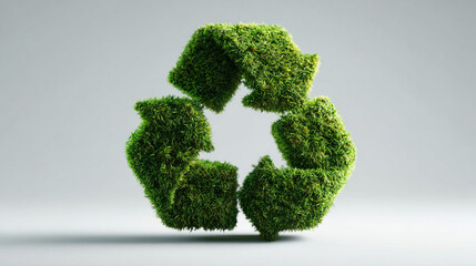 Recycling icon with natural shadow representing sustainable industry, waste data management, and cyber technology, shown in a seamless, modern, abstract concept style.