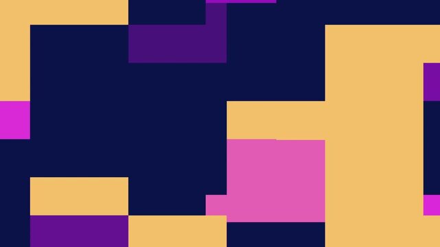Vibrant abstract background featuring colorful geometric blocks creating a modern digital art background, 4K animation