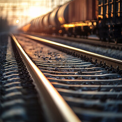 Train tracks at sunset rural landscape photography warm glow perspective journey through time