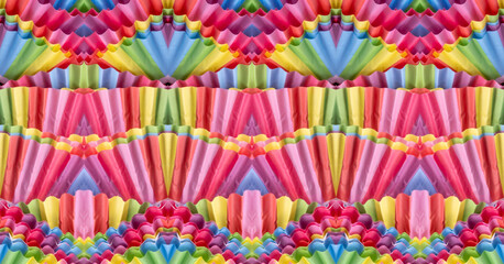 Colorful paper cupcake molds as background, closeup