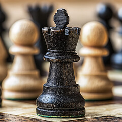 Strategic chess match intimate setting close-up photography classic game focused perspective tactics and skills