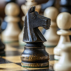 Strategic gameplay launches chess match indoor setting close-up intellectual challenge competitive atmosphere