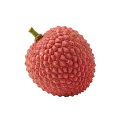 Fresh Red Lychee Tropical Fruit With Textured Skin Isolated