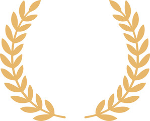 Golden laurel wreath icon a symbol of victory and achievement perfect for award ceremonies sports events and recognition graphics