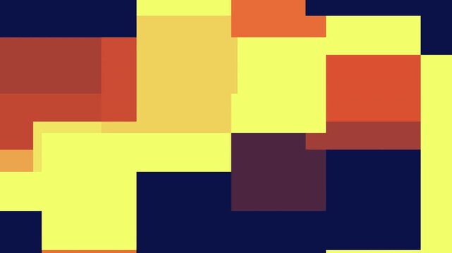 Vibrant abstract background featuring colorful geometric blocks creating a modern digital art background, 4K animation