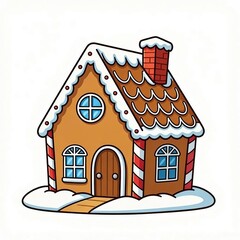 christmas gingerbread house illustration 