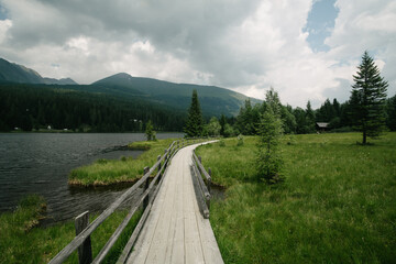 Mountain scenery at Prebersee in Lungau region, Salzburg Land, Austria