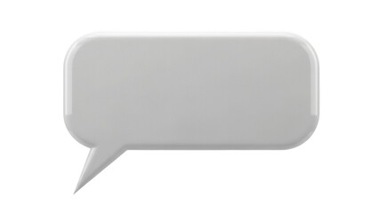 Gray speech bubble PNG isolated on transparent background, 3D rendering message balloon for communication and social media use