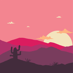 sunset in the mountains