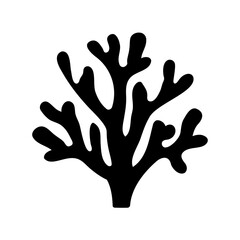 Obraz premium Black and white vector illustration of a branching sea coral design
