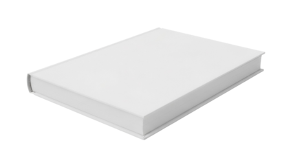 Blank hardcover book mockup isolated PNG, closed notebook for branding and design presentation on transparent background