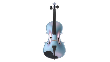 Iridescent blue violin isolated PNG on transparent background, stringed musical instrument for orchestra and classical music performance © Carlos