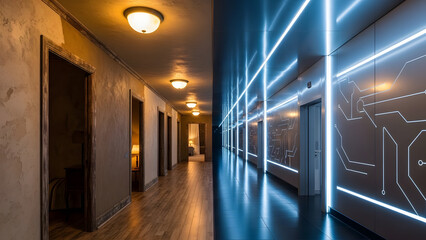 Crossing into Automation. Perfect for: Career future visuals, AI transformation themes