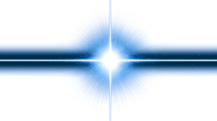 Blue light flare flash light streak ray Horizontal Rays of blue light on white background Laser beams light overlay effect Stock Illustration