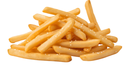 Salted French Fries Isolated on White Background - PNG