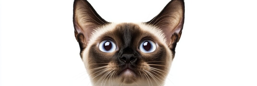 Stunning Portrait of a Siamese Cat with Mesmerizing Blue Eyes and Elegant Colorpoint Markings