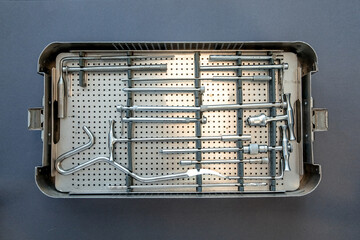 close up of lots of parts for transplantation of the joints of the leg