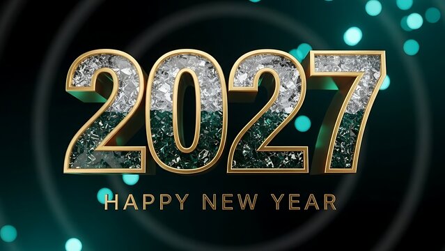 New Year 2027 Glittering Celebration Background