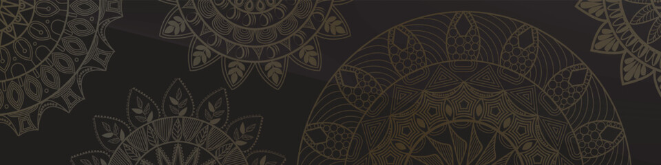 Luxury gold mandala ornate background for wedding invitation, book cover with template design with Arabesque Pattern and Design Elements © RoyalTraveler