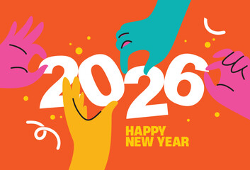Clean minimal new year 2026 vector artwork
