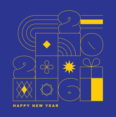 Colorful happy new year 2026 greeting vector
