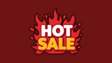 Vibrant Sale Advertisement with Flames on Red Background