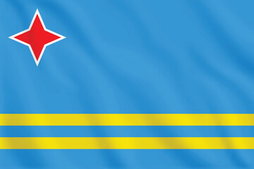 Obraz premium 3d illustration waving flag of Aruba. Vector flag of Aruba. Symbol of Aruba.
