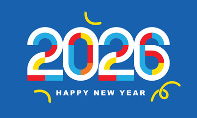 Modern abstract happy new year 2026 vector