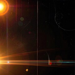 Intense solar flare with streaks and marks against a dark background