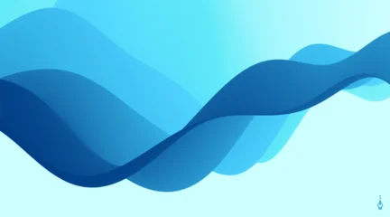 Fotobehang Ridders Blue abstract ocean seascape. Sea surface. Realistic landscape with waves. Nature background. Cover design template. 3d vector illustration for banner, flyer, poster or brochure.  © Login