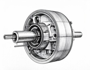 Detailed engineering drawing of a cylindrical mechanical component