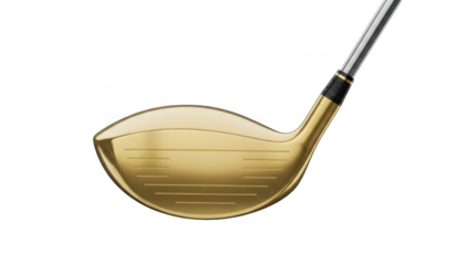 Golf driver head closeup isolated on transparent background