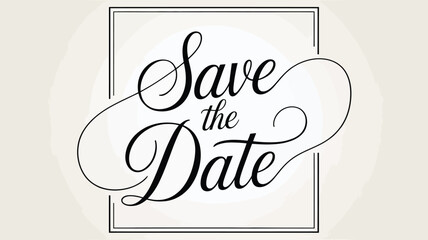 Elegant Save the Date Card Design with Calligraphy.