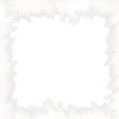 Fluffy white cloud frame isolated on a grey background. Watercolor background template for wedding decor, birthday party design