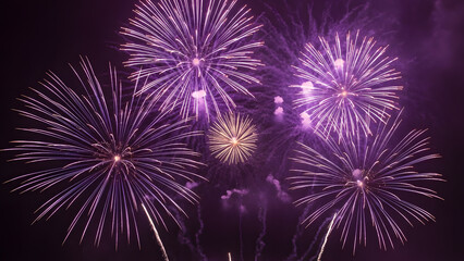 Vibrant fireworks explosion in the night sky