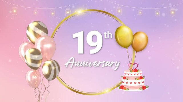 Cinematic Anniversary Celebration Template for 19 Years with Soft Lights