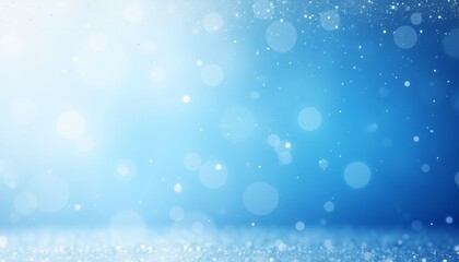 Blue sparkling background with bokeh effect in soft light  