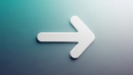 3D white arrow pointing right on a modern gradient blue and teal background.