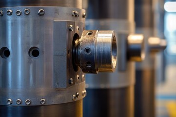 Industrial machinery component close-up factory workshop product photography controlled environment macro view precision engineering