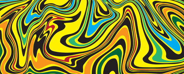 Fototapeta premium Liquid marble texture, Colorful Marble pattern background, Texture wavy lines, psychedelic curves lines. Marbling Texture design, fabric, clothing, packaging, swirl painting. vector