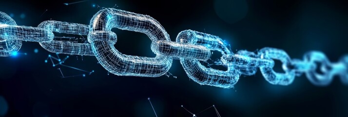 Digital Link Network Internet Security Concept with Cybersecurity and Blockchain Technology