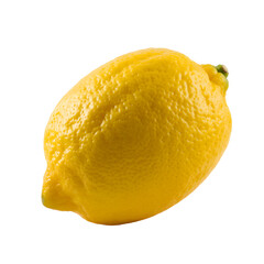 Fresh vibrant whole lemon fruit isolated on a clean white background with detailed texture and bright yellow color